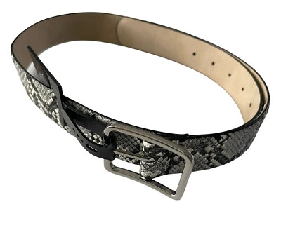 NWT INC International Concepts Womens Medium Faux Snakeskin Belt Black Gray #MQ7 - Изображение 1 из 4