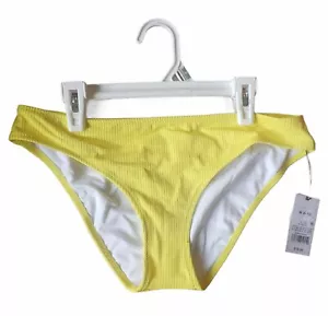 NWT Shade & Shore Women's Ribbed Hipster Bikini Bottom Yellow M 8-10 Swim Suit - Picture 1 of 2