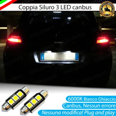COPPIA LAMPADE TARGA LED RENAULT MEGANE II 6000K BIANCO CANBUS NO ERROR - Immagine 1 di 4