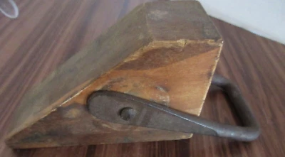 Antique Primitive Farm Tool Truck / Tractor Tire Chock Homemade Wood Iron - Image 1 of 4
