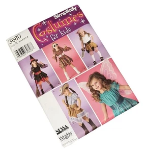 Simplicity Kids Costumes Sewing Pattern 3680 Sz 3-8 Witch Pirate Cowgirl Uncut - Picture 1 of 12