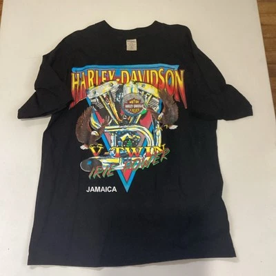 Rare Vintage Harley Davidson Eagle V-Twin Erie Power T-Shirt Size Xl 90s uSA - Image 1 of 4