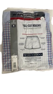 Boxer uomo Roundtree & Yorke taglio intero 2 paia taglia 34 blu asst check - Foto 1 di 3