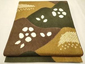 Heiwaya Kimono Obi Tsumugi Shibori Toyama Textured Silk - Picture 1 of 10