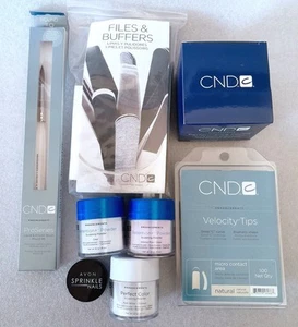 Box Of New CNDc Acrylic Nail Supplies For Manicures, 7 Items Plus A Free Gift - Picture 1 of 18