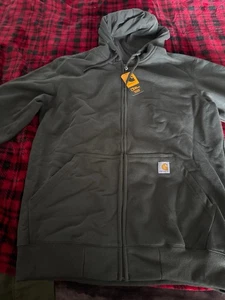 Carhartt Hoodie Men Tall LT Gray Heavyweight Rain Defender Zip Up Sweatshirt IRR - Picture 1 of 1