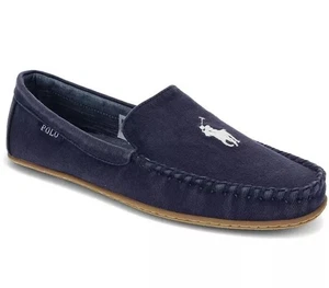 Neu Herren Polo Ralph Lauren Collins Twill Stoff Memory Mokassin Schuhe Marine 8 M - Bild 1 von 5