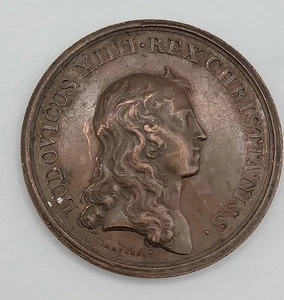 LOUIS XIV, FRANCE, 1658, DUNKIRK CAPTURED, Bronze Medal 41mm FF12.14 - Picture 1 of 4