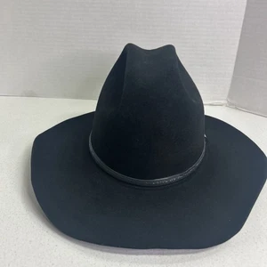 Resistol 4 XXXX Beaver Wool Hat Black Western World Cowboy Self Conforming - Picture 1 of 16