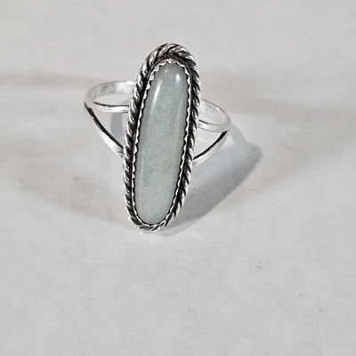 Anillo de piedras preciosas cobujón natural de colección talla 9 cuerda acento costero boho suroeste 925 Foto 1 de 4