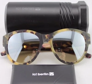 Ic Berlin Stefanie S Havana Plastic Frame Brown/Silver Mirrored Lens Sunglasses - Picture 1 of 7