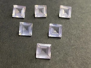 Natural Rose Quartz Faceted Square Cut 8x8 MM 1 Pcs Lot Loose Gemstone E - Picture 1 of 6