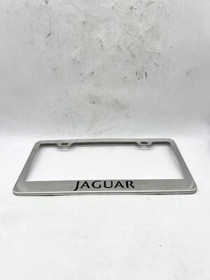 1998-2003 Jaguar XJ8 Silver Metal License Plate Frame Accessory Logo Emblem - Image 1 of 4