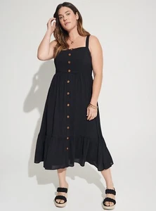 Torrid Chambray Kleid Schwarz Neu mit Etikett Neu 2X - Bild 1 von 11