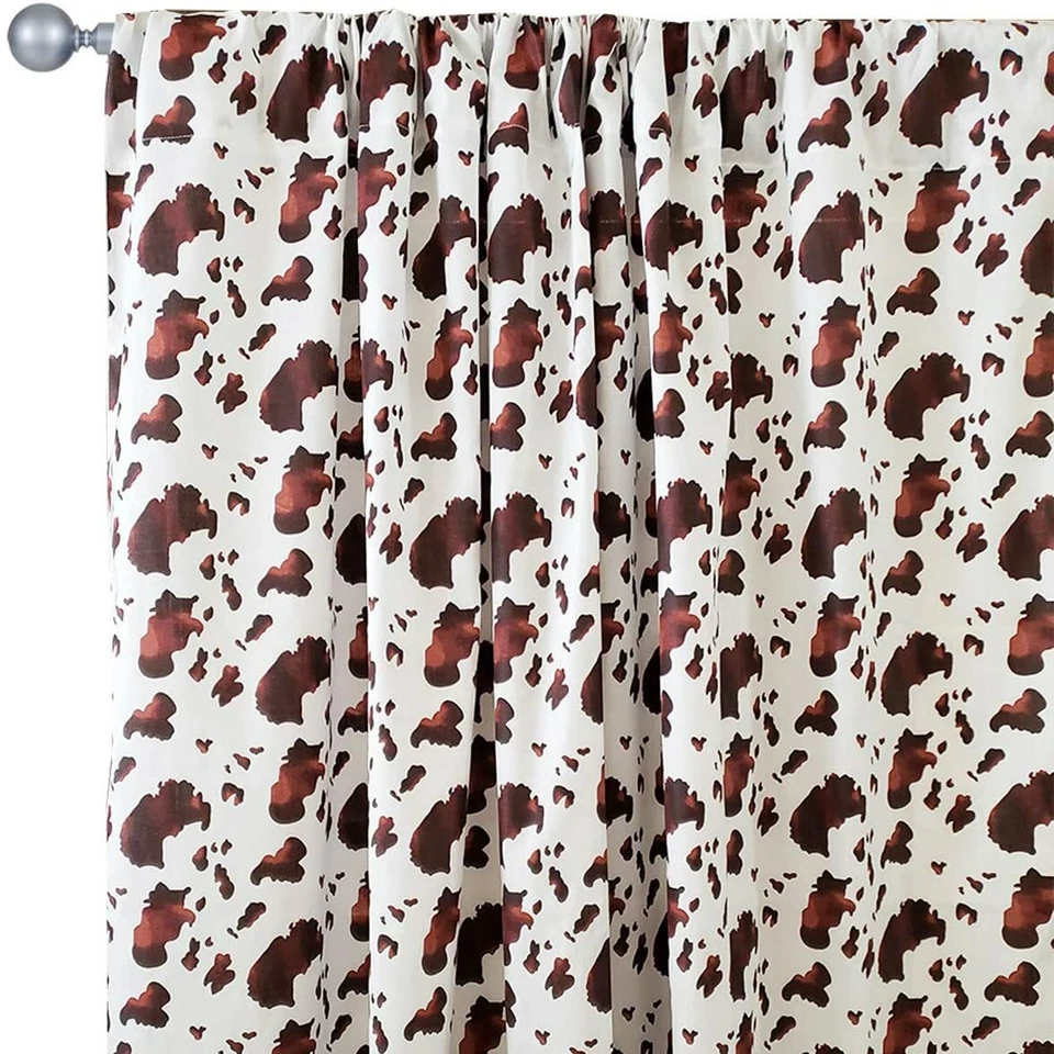 Panel de cortina de algodón con estampado de vaca 58" de ancho telón de fondo de escenario/fotografía Foto 1 de 1