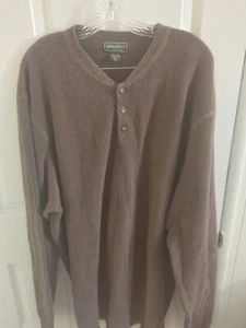 Eddie Bauer Men's Size 3XLT Pullover Sweater Collared Knit Cotton Brown Classic - Picture 1 of 3