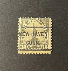 New Haven, Conn. Type 232 Precancel - 15 cents Statue of Liberty - U.S. #566 CT - Picture 1 of 1