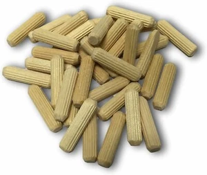 Wood Dowels 100 Pins 6mm 15/64" x 1 1/4" 100 Pack #1 Best Fluted Wooden Dowel... - Picture 1 of 2