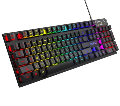 Mechanical Keyboard Wired Gaming Keyboard for Laptop Desktop Ergonomics RGB LED - Image 1 of 2