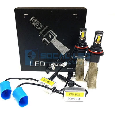 Fanless LED Headlight Kit 9007 6000K Xenon White Canbus Conversion Hi/Lo Bulbs - Image 1 of 4