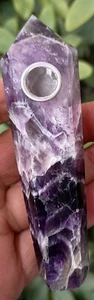 104g Natural Dreamy amethyst Smoking pipes crystal point Pipe Tobacco Healing 1 - Picture 1 of 10
