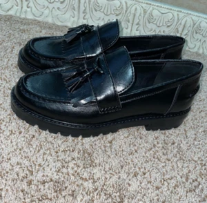 Steve Madden Minka Black Leather Loafer Women’s size 7 new with box - Picture 1 of 16