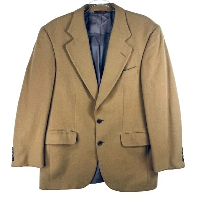 Blazer Country Britches Cachemir Abrigo Deportivo Dos Botones Camel Tostado Marrón Para Hombres 40R Foto 1 de 4