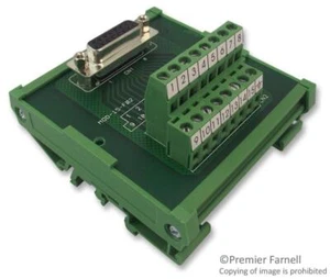 Terminal Block Interface, D Sub 25 Way Socket to Screw Terminals - MOD-25-F - Picture 1 of 3