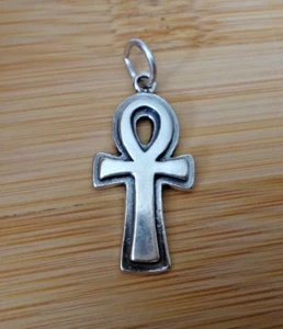 Dije de cruz Ankh símbolo egipcio de plata esterlina 29x14 mm - Imagen 1 de 2