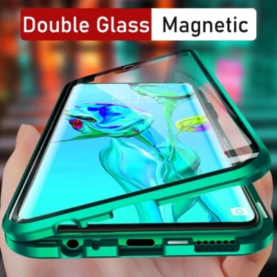 360° Magnetic Tempered Glass Full Cover Case For iPhone 16 15 14 13 12 Pro Max 8 - Image 1 of 4