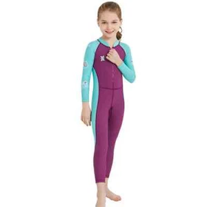 Kids UPF50+ Diving Swimsuit 1mm Long Sleeve Back Zip Surfing Jumpsuit Swim Suits - Picture 1 of 22