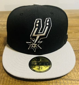 SAN ANTONIO SPURS OFFICIAL NBA NEW ERA 59FIFTY 2TONE BASIC FITTED HAT CAP 7-1/8 - Picture 1 of 7