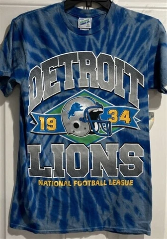 Detroit Lions NFL '47 Brand Blue Tie Dye Vintage Tubular Men's Tee Shirt Cover