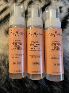Shea Moisture Curl Mousse Frizz Free Coconut & Hibiscus 7.5 oz each 3pk - Picture 1 of 2