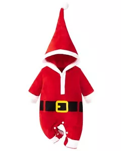 Newborn Baby Boys Girls Santa Christmas Outfit Infant Jumpsuit With Long Tail... - Picture 1 of 5