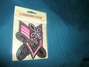 Pack of Patches Military Rank Stripes Chevrons Pink Iron On Applique (B214)