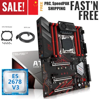 LGA 2011-3 X99 MR9D Motherboard With E5 2678 V3 DDR4 WIFI/SATA/NVMe M.2 Dual LAN - Image 1 of 4