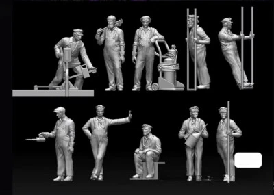1/35 Scale WwII Railway Engineer 10 Resin Figures Model - Image 1 of 3