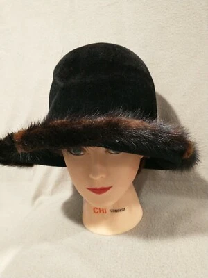 Mr. John Mam’selle Vintage Womens Wool Fur Church Dress Hat Corona Italy Large - Image 1 of 4
