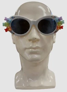 $32 Bari Lynn Kids Girl's White Oval Gummy Bear Rhinestones Sunglasses One Size - Picture 1 of 3