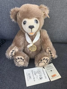 Steiff Berryman Bear 02698 90th Anniversary 1996 Mohair Germany Ltd Ed 7000 11” - Picture 1 of 5