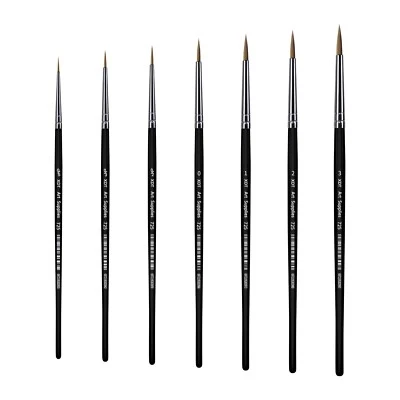 XDT#725 Mini Fine Detail Art Brush 7 Pc #5/0#3/0#2/0#0#1#2#3 Set Nail Model - Image 1 of 4
