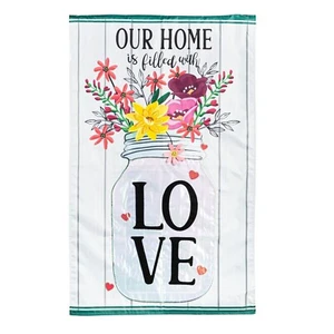Wildblumen Einmachglas 159473 Immergrün Applikation Haus Flagge 28” x 44” - Bild 1 von 1