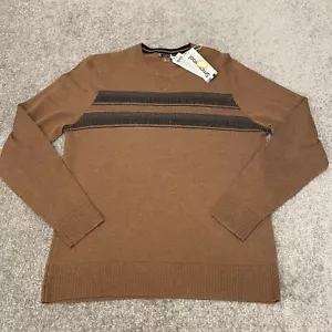 Smartwool Sweater Mens Medium Fox Brown Sparwood Stripe Crew NEW $105 - Picture 1 of 11
