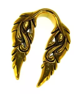 Peso orecchio 14 mm estensore acciaio inox oro PVD spirale ala - Foto 1 di 16