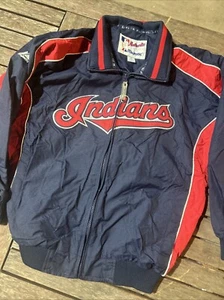 Cleveland Indians Jacket Womens M Blue Majestic Full Zip  MLB Silver Detail - Picture 1 of 8