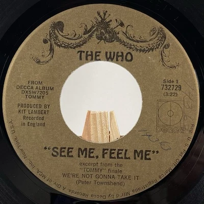 THE WHO 45 RPM SEE ME, FEEL ME / OVERTURE FROM TOMMY—VG+ - Image 1 of 4
