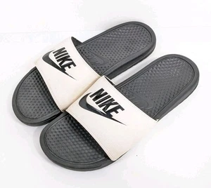 Nike Benassi JDI Swoosh Slide Black White Slides 343880-100 Mens Size 12 - Picture 1 of 7