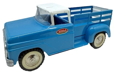 Camión de estacas Tonka Farms 1963 vintage azul como nuevo excelente estado Foto 1 de 4