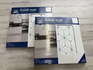 2 Packungen FP2481 Kikko Peel Stick Bodenfliesen weiß & cremeweiß (je 10 Stück) - Bild 1 von 5